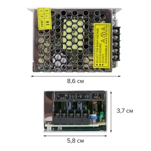 Блок живлення OEM DC12 60W 5А TR-60-12 - зображення 2
