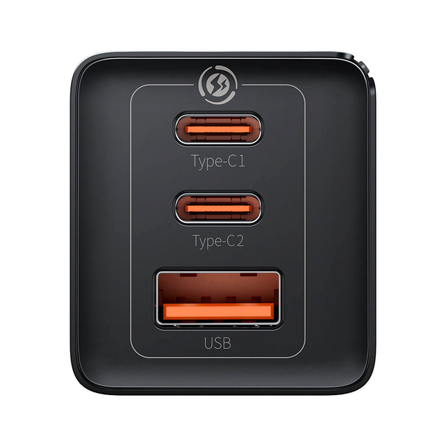 Мережевий зарядний пристрій Baseus GaN5 Pro Fast Charger 2C+65W+Cable Type-C toType-C 100W 1m Black - зображення 2