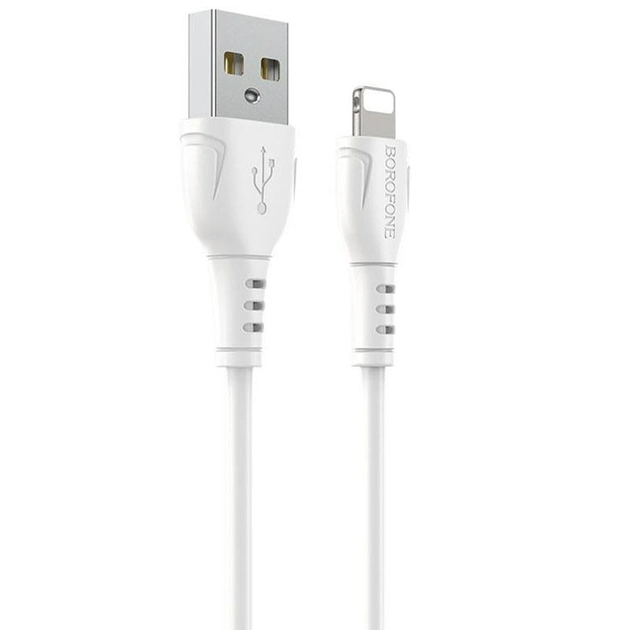 Кабель Borofone BX51 Triumph Lightning 2.4A 1m Білий - Фото 1 Кабель Borofone BX51 Triumph Lightning 2.4A 1m Білий - зображення 1
