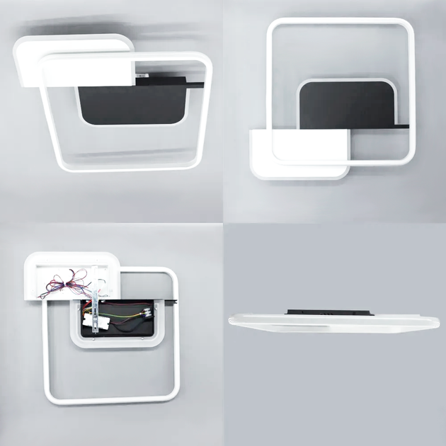 Люстра CODE 70W 3S біло-чорна Esllse WHITE/BLACK 3000-6500К 1500-7000Lm світлодіодна з пультом 500×490×55мм 220V - Фото 3 Люстра CODE 70W 3S біло-чорна Esllse WHITE/BLACK 3000-6500К 1500-7000Lm світлодіодна з пультом 500×490×55мм 220V - зображення 3