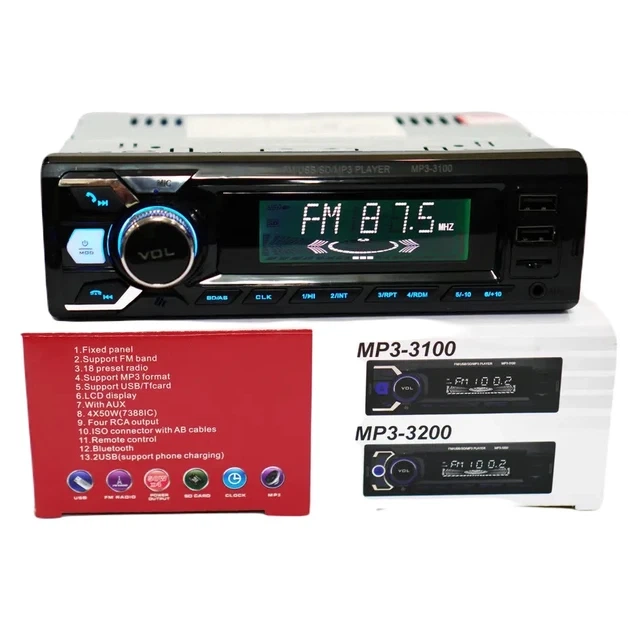 Автомагнитола RIAS 3100 1din 2xUSB+SD+AUX+Bluetooth с Пультом 4x50W для Audi, BMW, Chery, Chevrolet, Citroen, Daewoo, Fiat, Ford, Geely, Honda - изображение 5