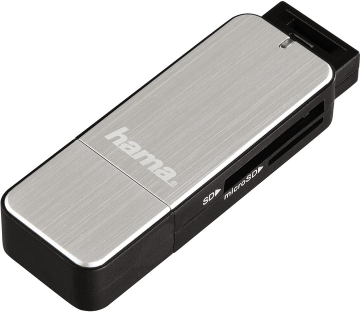 Кардрідер Hama USB 3.0 SD / microSD / MMC Silver (4047443200068) - зображення 1