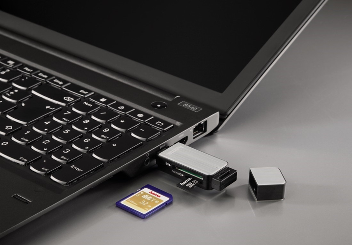 Czytnik kart Hama USB 3.0 SD / microSD / MMC Silver (4047443200068) - obraz 3