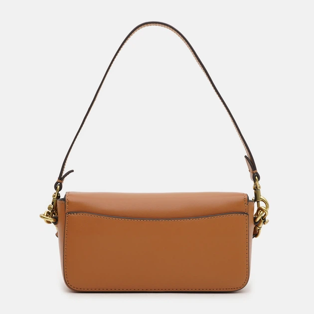 Сумка багет женская из натуральной кожи маленькая Coach Studio Baguette Bag BG-COA-43 Коричневая (195031682285) - изображение 3