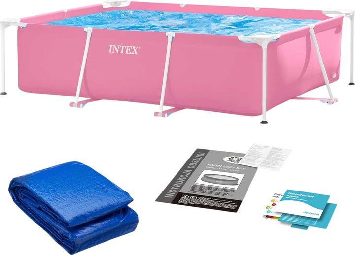 Basen stelażowy Intex 28266 220 x 150 x 60 cm 2 w 1 Pink (5903890619916) - obraz 1