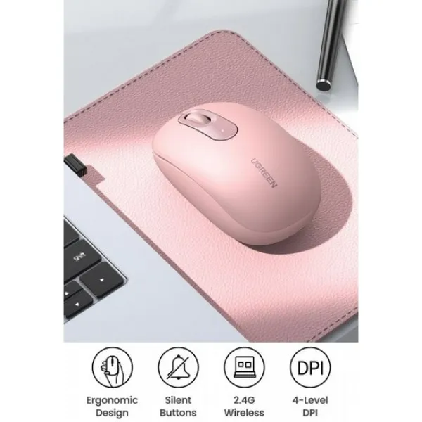 Мышь UGREEN MU105 Portable Pink (90686) - изображение 2
