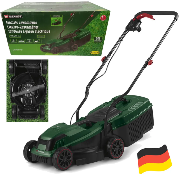 Газонокосилка Parkside PRM 1200 A1, 1200 W, 30 L, ширина среза 30 cm - изображение 4