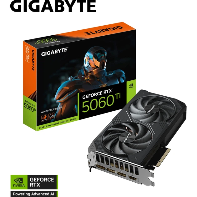 Видеокарта GIGABYTE GeForce RTX5060Ti 8Gb WINDFORCE OC (GV-N506TWF2OC-8GD) - изображение 8
