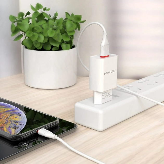 СЗУ Borofone BA20A 1USB/2.1A White - Фото 2 СЗУ Borofone BA20A 1USB/2.1A White - изображение 2