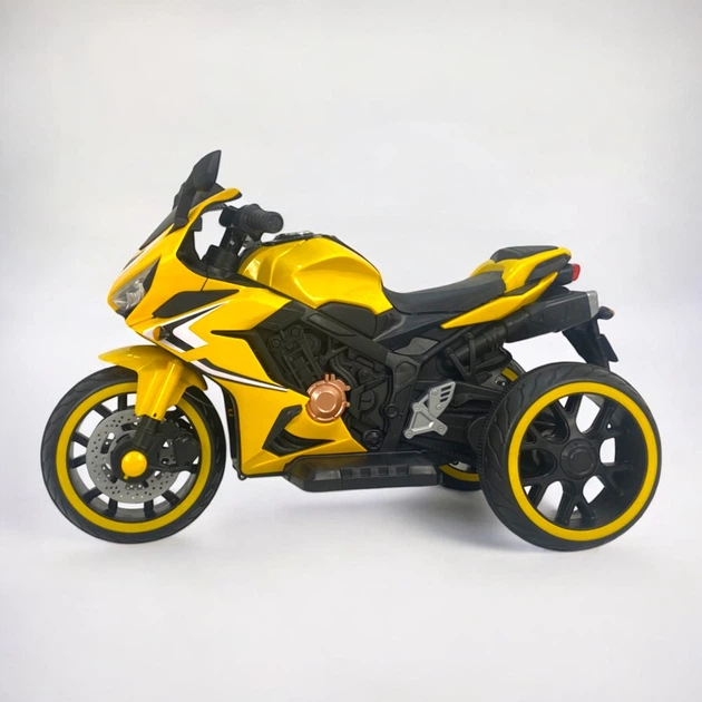 Дитячий електромотоцикл U-MAX N-518 Жовтий з підсвіткою коліс і багатофункціональним плеєром - зображення 5