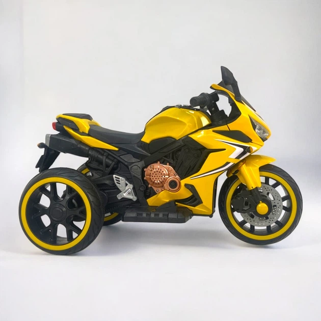 Дитячий електромотоцикл U-MAX N-518 Жовтий з підсвіткою коліс і багатофункціональним плеєром - зображення 6