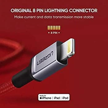 Кабель UGREEN US293 Alu Case Braided Lightning Cable 1m (Red) (80635) - Фото 2 Кабель UGREEN US293 Alu Case Braided Lightning Cable 1m (Red) (80635) - изображение 2