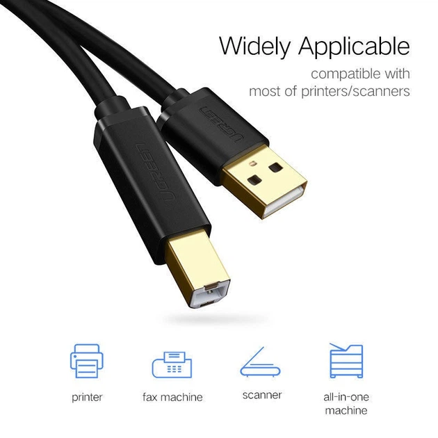 Кабель для принтера UGREEN US135 USB 2.0 AM to BM Print Cable 5m (10352) - Фото 5 Кабель для принтера UGREEN US135 USB 2.0 AM to BM Print Cable 5m (10352) - изображение 5