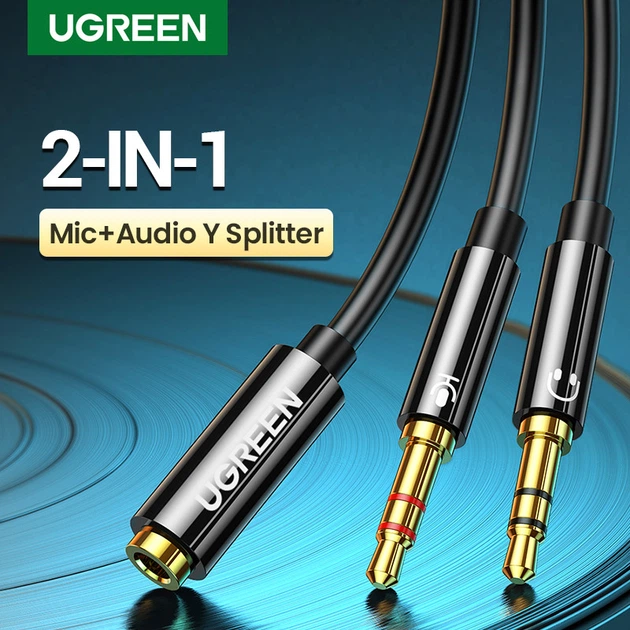 Аудио кабель UGREEN AV140 3.5mm Female to 2 Male Audio Cable ABS Case Black (20898) - Фото 3 Аудио кабель UGREEN AV140 3.5mm Female to 2 Male Audio Cable ABS Case Black (20898) - изображение 3
