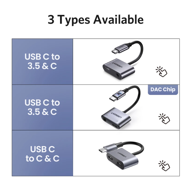 Аудіо адаптер UGREEN CM231 USB-C to 3.5mm Audio Adapter with PD (60164) - зображення 3