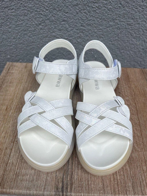 Босоніжки дитячі для дівчинки Apawwa White 33 р, ,білі - изображение 2