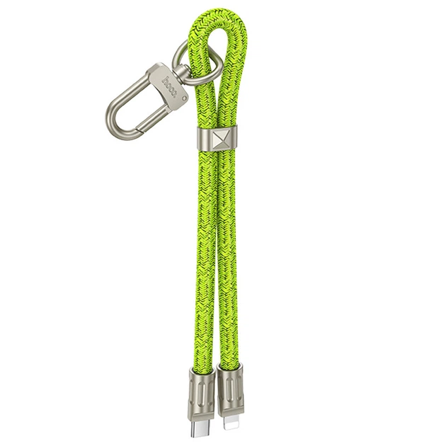 Дата кабель-шнурок HOCO GH5 Elegant Type-C to Lightning (0.21m) (Fluorescent Green) (214303) - Фото 1 Дата кабель-шнурок HOCO GH5 Elegant Type-C to Lightning (0.21m) (Fluorescent Green) (214303) - изображение 1