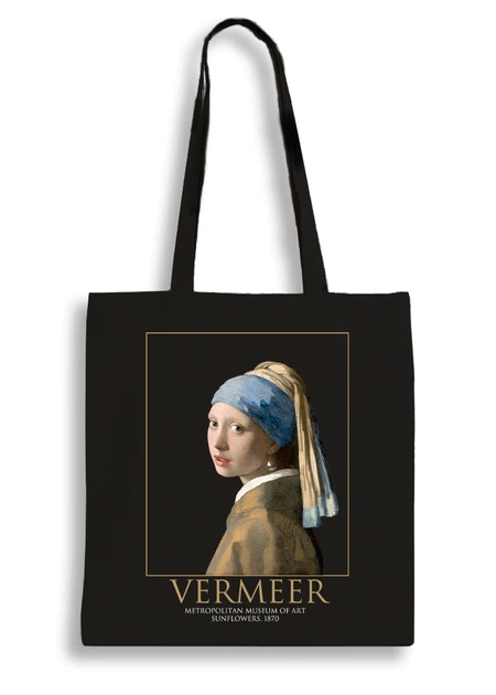 Екошопер BookOpt BK4074 VERMEER Дівчина з перловою сережкою, чорний - Фото 2 Екошопер BookOpt BK4074 VERMEER Дівчина з перловою сережкою, чорний - изображение 2