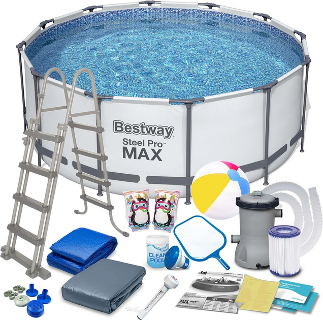 Basen stelażowy Bestway Steel Pro Max 366 x 122 cm 18 w 1 z maszynką do baniek 56420 (5903890614836) - obraz 2