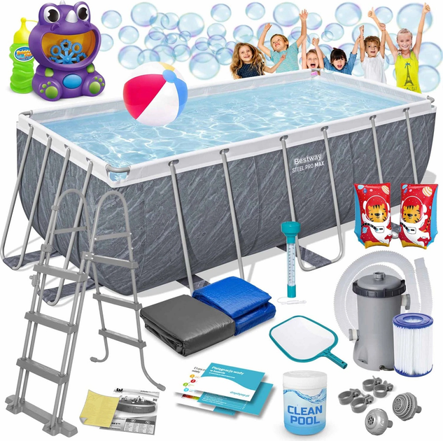 Basen stelażowy Bestway Steel Pro Max 412 x 201 x 122 cm 17 w 1 56722 (5903890615062) - obraz 1