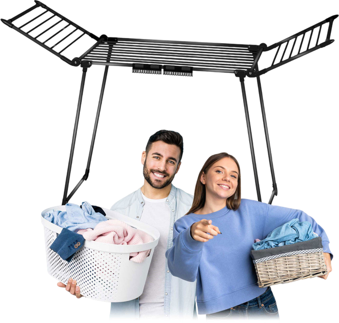 Suszarka na pranie Massido Debora stojąca rozkładana czarna 19 mb (5903890610975) - obraz 9