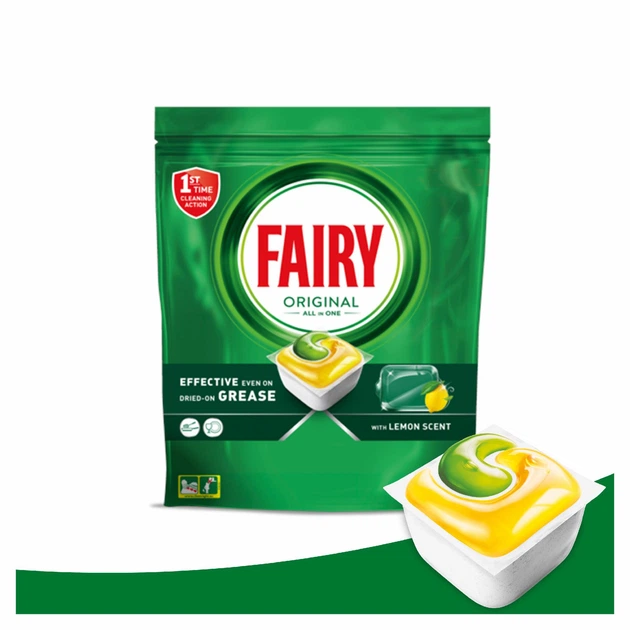 Капсулы для посудомоечных машин Fairy Original Все-в-1 56 шт (8700216237352) - Фото 8 Капсулы для посудомоечных машин Fairy Original Все-в-1 56 шт (8700216237352) - изображение 8