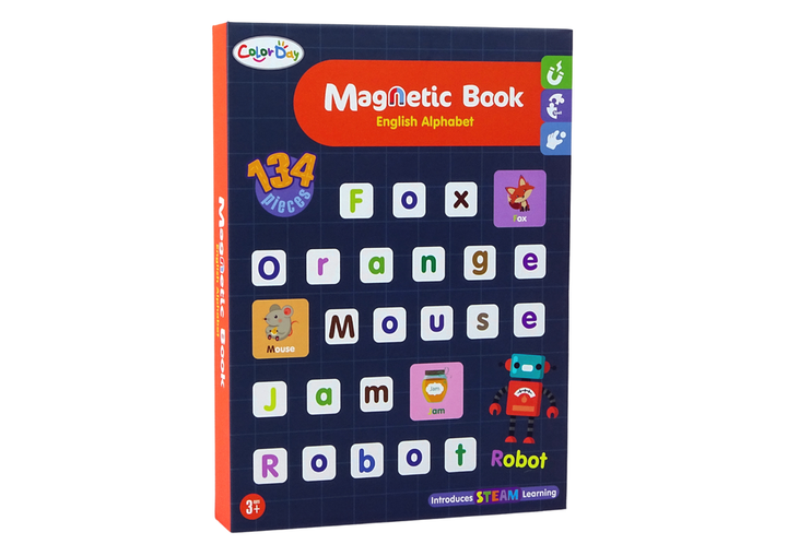 Magnetyczna układanka w formie książki LEAN Toys Angielski alfabet,  litery i obrazki (5905214975364) - obraz 4