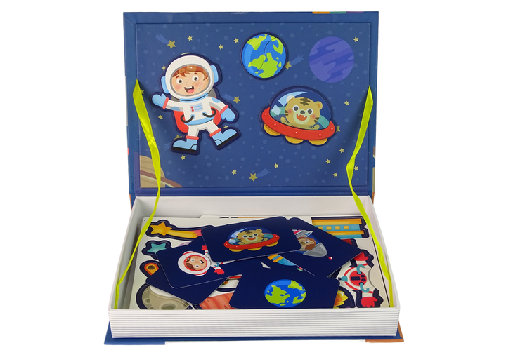 Магнітна головоломка у формі книжки LEAN Toys Космос, картки і магніти (5905214975388) - зображення 2