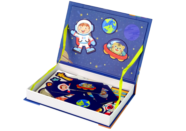 Магнітна головоломка у формі книжки LEAN Toys Космос, картки і магніти (5905214975388) - зображення 3