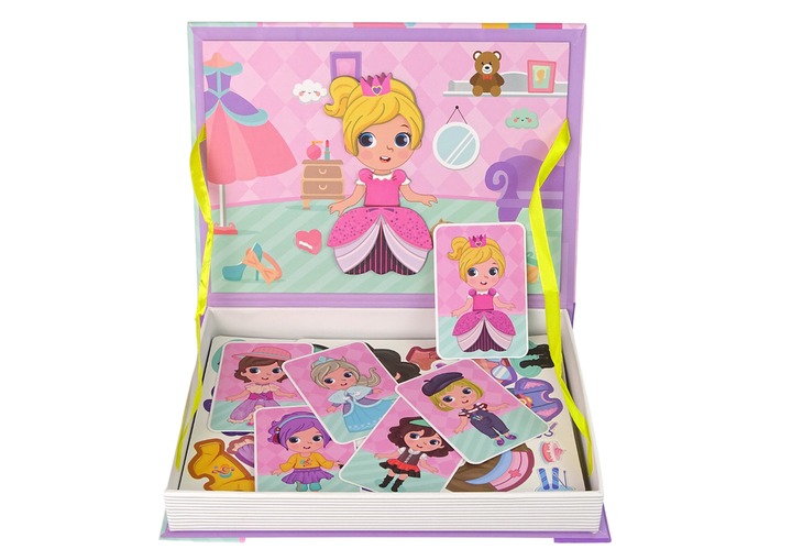 Magnetyczna układanka w formie książki LEAN Toys Przebieralnia, karty i magnesy (5905214975333) - obraz 3
