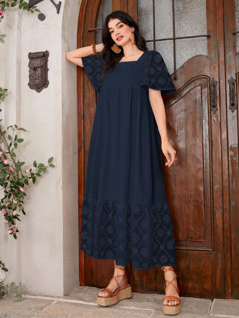Плаття довге літнє жіноче SHEIN GD-00152258 XL Темно-синє від Rozetka на платформі USKIDKA Акція на Плаття довге літнє жіноче SHEIN GD-00152258 XL Темно-синє від Rozetka