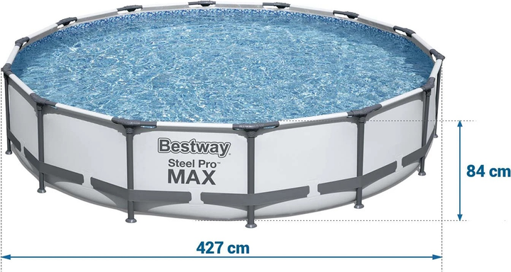 Basen stelażowy Bestway Steel Pro Max 427 x 84 cm 10 w 1 56595 (6942138933642) - obraz 6