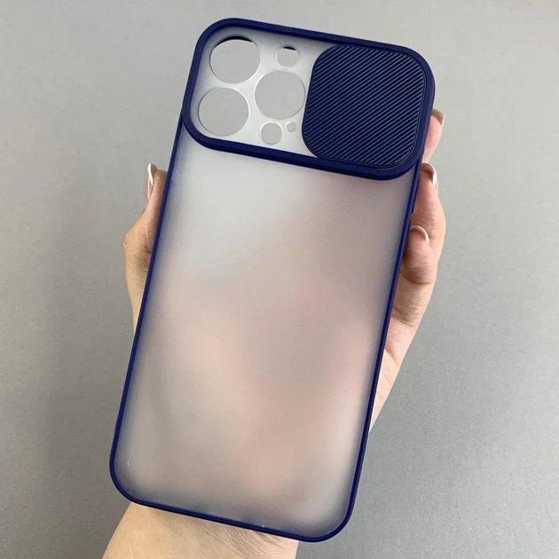 Чохол TOTU Slide Camera Matt Case Apple iPhone 13 Pro Max Dark Blue - зображення 2