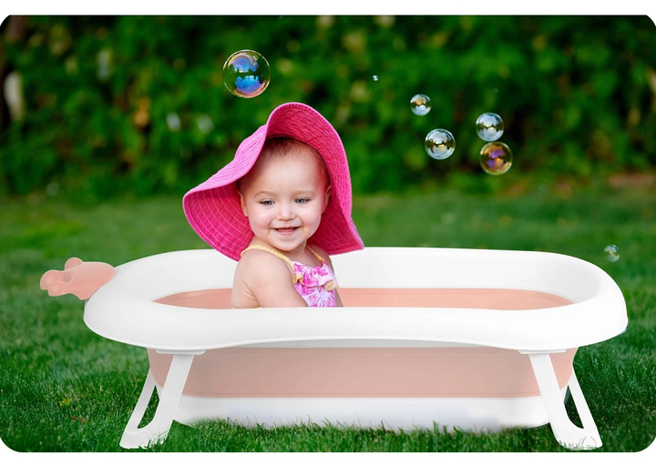Ванночка для немовлят Ricokids RK-280 з подушкою Біло-рожева (5903890605308) - зображення 8