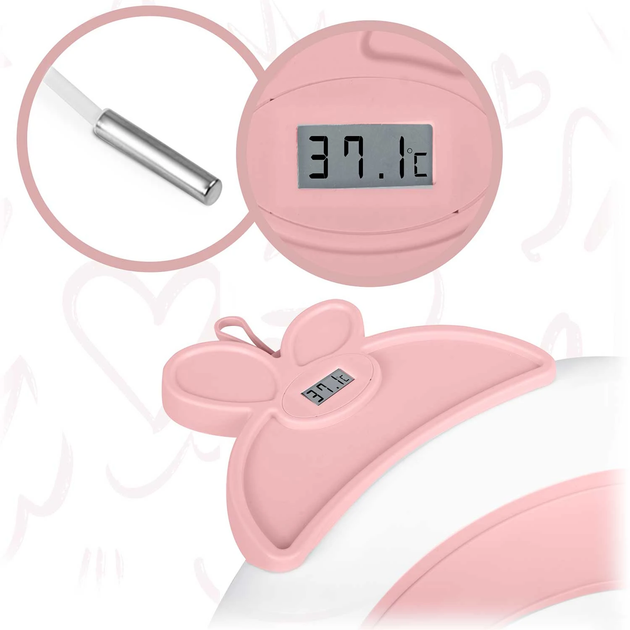 Ванночка для немовлят Ricokids RK-282 з термометром Біло-рожева (5903890616779) - зображення 7
