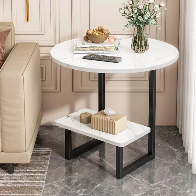 Стіл журнальний Modern Home 2 яруси 40 х 40 х 56 см (M50273-W) Білий - зображення 2
