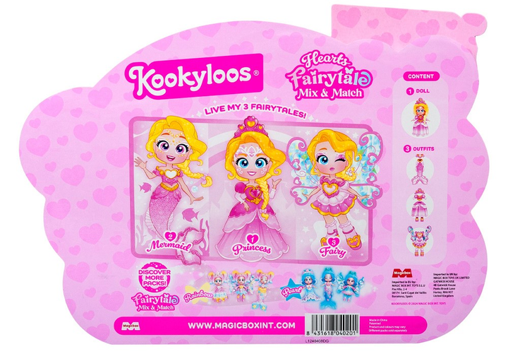 Lalka Kookyloos Fairytale Mix & Match Hearts (8431618040201) - obraz 6