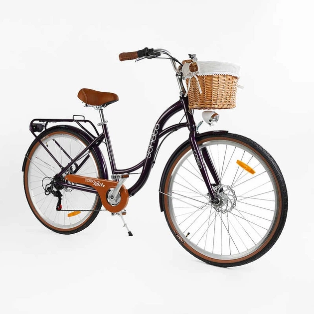 Велосипед двоколісний міський Corso SN-28962 «Sonata» (колеса Ø28"/гума, рама: 18"/алюміній, швидкостей: 7, обладнання Shimano, кошик) - изображение 2