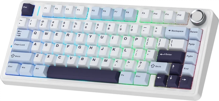 Клавиатура беспроводная AULA F75 Gasket Reaper switch Hot-Swap PBT 2.4G Wireless/BT/USB White (6948391209241) - изображение 3