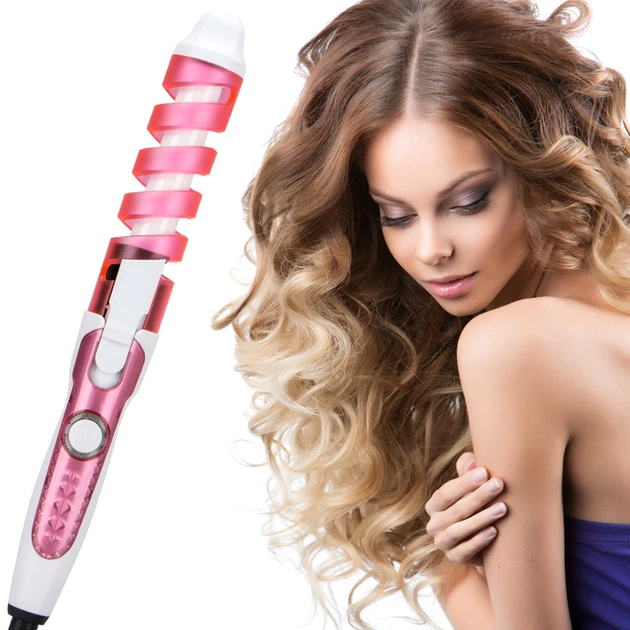 Спиральная плойка Perfect Curl RZ118, Плойка для локонов, Стайлер для укладки волос Розовый - изображение 4