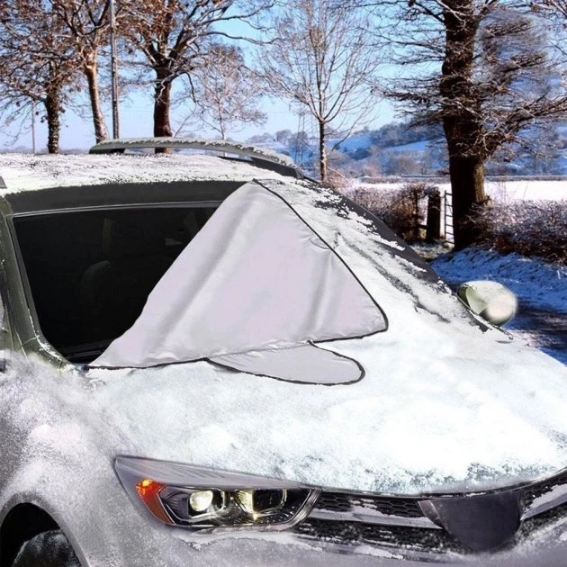 Универсальная защитная накидка - чехол на лобовое стекло автомобиля от солнца, снега, льда - изображение 3