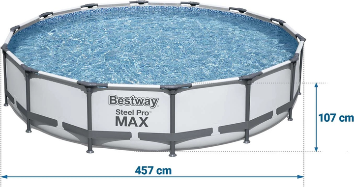 Basen stelażowy Bestway Steel Pro Max 457 x 107 cm 11 w 1 56488 (6942138929836) - obraz 6