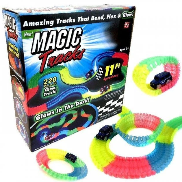 Детская гибкая игрушечная железная дорога Magic Tracks, 220 деталей Детская автодорога Magic Tracks - изображение 5