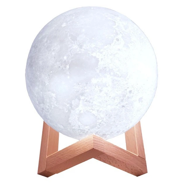 Ночник 3D Magic Moon Light Touch Control Луна Белая 13 см настольный - изображение 2