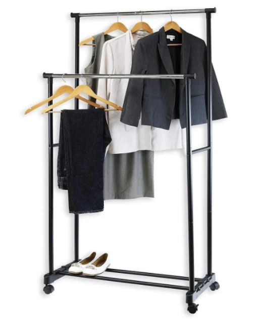 Двойная телескопическая вешалка напольная стойка Double Pole Clothes Horse - изображение 2