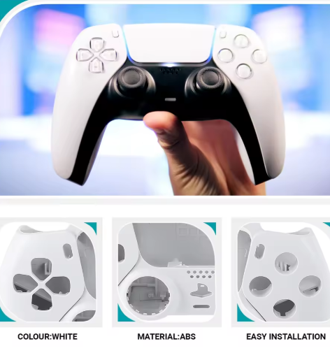 Полный ремкомплект корпус для геймпада джойстика Dualsense PS5 White со всеми кнопками и резинками - Фото 2 Полный ремкомплект корпус для геймпада джойстика Dualsense PS5 White со всеми кнопками и резинками - изображение 2