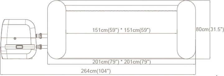 Jacuzzi dmuchane Bestway 201 x 151 x 80 cm 7-osobowe 6001U Lay-Z Maldives Pro (6941607370070) - obraz 7