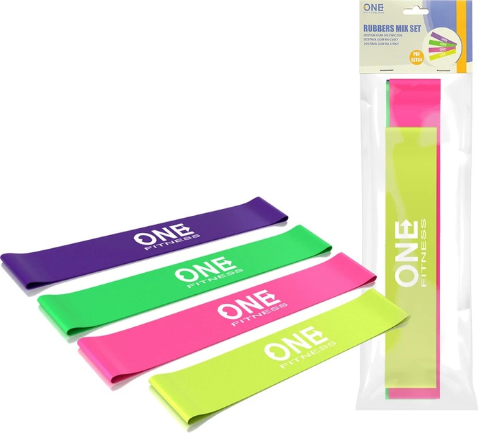 Набір гумок для тренувань One Fitness PBF SET04 4 шт. (5907695532388) - зображення 3