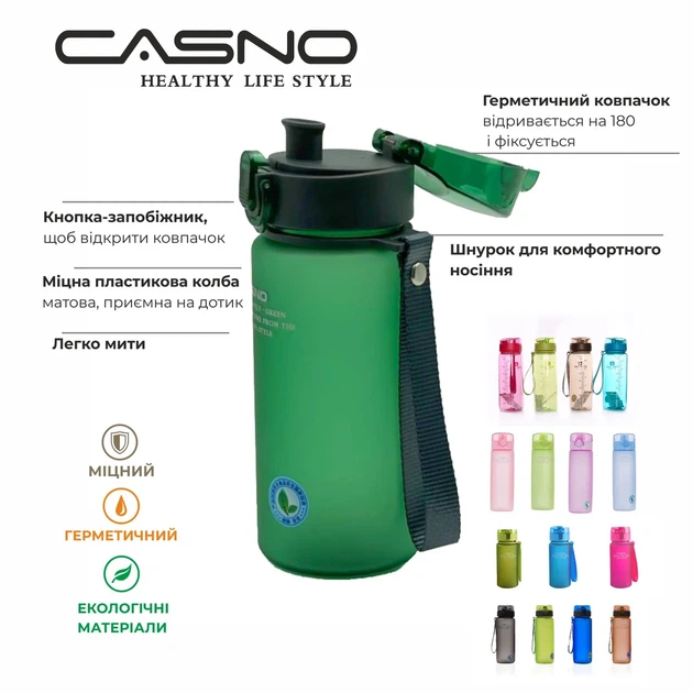 Бутылка для воды CASNO 650 мл KXN-1157 Голубая - изображение 10