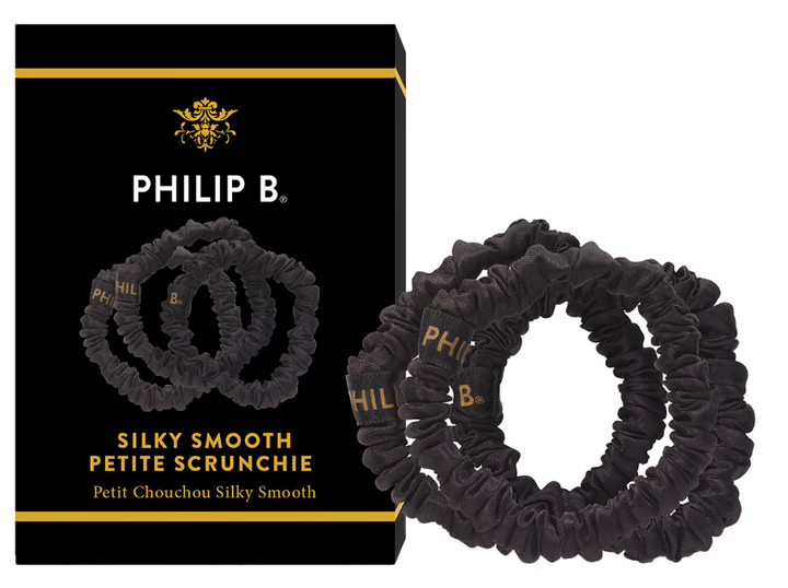 Резинка для волосся Philip B. Smooth Scrunchies чорна 3 шт (850014170578) - зображення 1